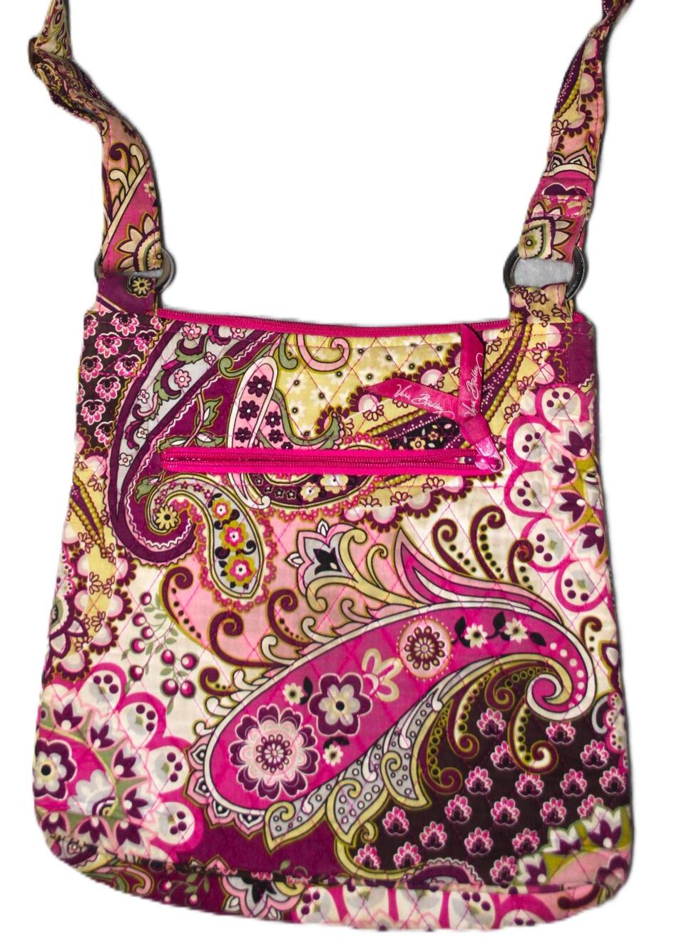 Vera Bradley Crossbody Bag Womens One Size Pink Paisley Quilted Floral Purse